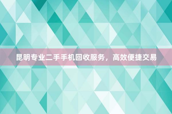 昆明专业二手手机回收服务，高效便捷交易